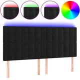  LED uzglavlje crno 180x5x118/128 cm baršunasto | shoptok.hr