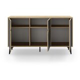 Marckeric Crna/u prirodnoj boji niska komoda u dekoru hrasta 140x79 cm Nola – | shoptok.hr