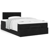 vidaXL Otomanski posteljni okvir z vzmetnico črn 120x200 cm žamet | Shoptok.si