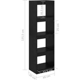 Ormarić za knjige / sobna pregrada crni 40x30x135 5 cm borovina | shoptok.hr