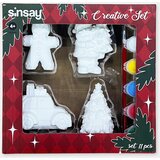 Sinsay Božićni set gipsanih figurica za bojanje s bojama i kistom 6 pack | shoptok.hr