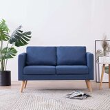 vidaXL Kavč dvosed iz blaga modre barve | Shoptok.si