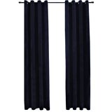 Furnova Zatemnitvene zavese z obročki 2 kosa žamet črne 140x175 cm, (21918305) | Shoptok.si