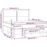  Okvir kreveta s oprugama i madrac svjetlosivi 160x200cm tkanina | shoptok.hr