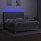  Krevet box spring s madracem LED svjetlosivi 180x200 cm tkanina | shoptok.hr