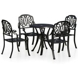  5-dijelni bistro set od lijevanog aluminija crni | shoptok.hr