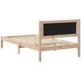  Krevetni okvir s tapiciranim uzglavljem Crna 100 x 200 cm Smeđa | Shoptok.si