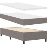 Box Spring postelja z vzmetnico v taupe barvi, 80x200 cm, tkanina, (22052894) Slike