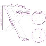  Noge za klub stolić u obliku slova X, 2 kom, antracit, 50 x (30-31) cm, čelik | shoptok.hr
