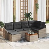  Sjedeća garnitura za vrt 7 kom. Siva poliratan 233,5 x 123,5 x 69 cm | Shoptok.si