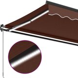 Tenda na ručno uvlačenje s LED svjetlima smeđa 450 x 350 cm | shoptok.hr