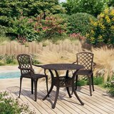  3-dijelni bistro set od lijevanog aluminija brončani Cijene