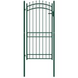 vidaXL Vrata za ograjo s konicami jeklo 100x200 cm zelena | Shoptok.si