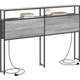 vidaXL Skladiščni naslon Siva sonoma 150 cm Konstruiran les | Shoptok.si