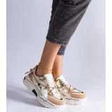 Gemre Beige sneakers decorated with rhinestone laces Valdeza | Shoptok.si
