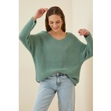 Happiness İstanbul Sweater - Grün - Oversize Cene