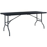  vrtni stol crni 180 x 75 x 72 cm HDPE imitacija ratana | shoptok.hr