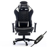 Bytezone Gaming stol Carbon BZ5934B masažna blazina / Bluetooth zvočniki (črn) | Shoptok.si