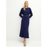 LC Waikiki Crew Neck Belt Detailed Long Sleeve A-Cut Ponte Fabric Women's Dress. | shoptok.hr