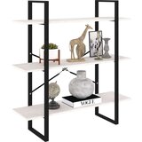 vidaXL Ormarić za knjige s 3 razine bijeli 100x30x105 cm od borovine | shoptok.hr