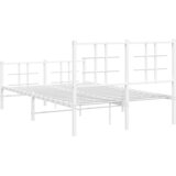  Metalni okvir kreveta uzglavlje i podnožje bijeli 120x200 cm | shoptok.hr