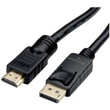 Roline displayport / hdmi priključni kabel displayport vtič\, hdmi-a vtič 10.00 m črna 11.04.5777 zaščiten displayport kabel, (20431391) | Shoptok.si