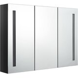  LED kupaonski ormarić s ogledalom 89 x 14 x 62 cm sjajni crni | shoptok.hr