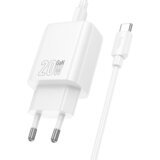 hoco. polnilec N61 GaN PD 20W USB-A, Type C s kablom Type C na Type C - bel Cene