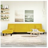 vidaXL Kutna garnitura na razvlačenje žuta 255x140x70 cm baršunasta | shoptok.hr