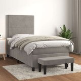 Box spring postelja z vzmetnico svetlo siva 100x200 cm žamet, (20900438) | Shoptok.si