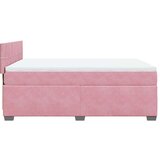vidaXL Box spring postelja z vzmetnico temno roza 140x200 cm žamet | Shoptok.si