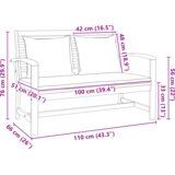  klop z blazino Rjava in krem 110 x 66 x 76 cm Trden tikov les, (5000279876) | Shoptok.si