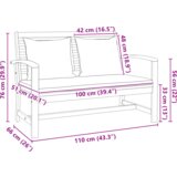  Smeđa 110 x 64 x 76.5 cm Masivna tikovina | shoptok.hr