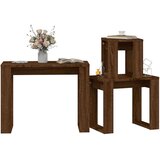  Komplet mizic 3-delni rjavi hrast konstruiran les, (20714445) | Shoptok.si