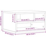  Stalak za pisač boja hrasta 40x32x22,5 cm konstruirano drvo | shoptok.hr