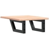  Zidna polica za umivaonik od čelika i masivne hrastovine Smeđa 40 x 50 x 2 cm | Shoptok.si