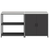  Kuhinjski set za pohranu s policom s pohranom s vratima Podesiva 2 pcs Crna 180 x 50 x 92 cm | shoptok.hr