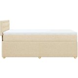vidaXL Box spring postelja z vzmetnico krem 90x200 cm blago | Shoptok.si