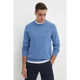 Polo Ralph Lauren Bombažen pulover turkizna barva