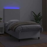  Box spring s madracem LED bijeli 100x200 cm umjetna koža | shoptok.hr