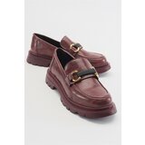LuviShoes FRAS Women's Claret Red Patterned Loafers cene