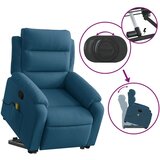  Masažni naslonjač na podizanje plavi baršunasti | shoptok.hr