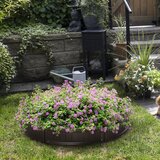 Outsunny Plastična okrogla dvignjena zunanja vrtna greda iz HDPE, zunanji sadilnik za rastline, cvetje in zelenjavo, Φ123x21cm, rjava, (20755538) Cene