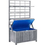  Kutija za pohranu s rešetkom siva 99x55x160 cm od drva bagrema | shoptok.hr