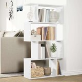 vidaXL Pregrada / regal za knjige 4 razine bijeli 70x24x129 cm drveni | shoptok.hr