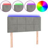 Maison Chic led posteljno vzglavje - vzglavna omarica - nočna omarica svetlo sivo 100x5x78/88 cm žamet, (21710275) | Shoptok.si