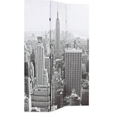 Furnova Zložljiv paravan 120x170 cm New York podnevi črn in bel, (21929923) | Shoptok.si