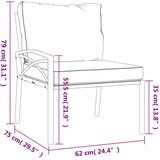  Vrtne stolice s jastucima boje pijeska 2 kom 62x75x79 m čelične | shoptok.hr