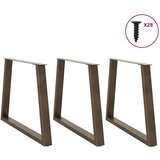  Noge blagovaonskog stola V-oblika 3 kom Prirodni čelik | shoptok.hr