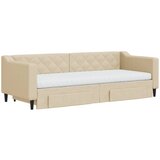  Dnevni krevet na razvlačenje s ladicama krem 80x200 cm tkanina | shoptok.hr
